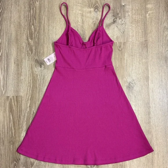 NWT Wild Fable Women's Knit Skater Dress Color Plum Purple Adjustable Straps - Picture 3 of 4